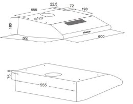 AKPO Okap podszafkowy AKPO WK-7 P 3060 CZARNY (600mm; kolor czarny)