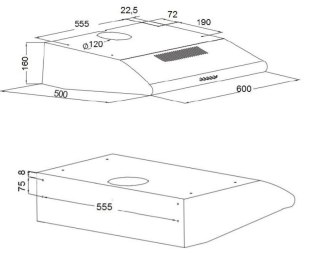 AKPO Okap podszafkowy AKPO WK-7 P 3060 CZARNY (600mm; kolor czarny)