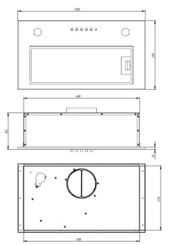 AKPO Okap podszafkowy wkład do zabudowy AKPO WK-7 MICRA 60 CZARNY (530mm; kolor czarny)