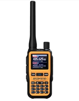 BAOFENG Krótkofalówka Baofeng UV-5R EU MINI USB-C Bluetooth VHF UHF Pasmo Lotnicze Orange (antena 15cm)