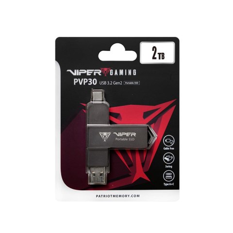 Patriot Memory Dysk SSD Patriot PVP30 2TB 1000MB/s USB Duo A+C 3.2 Gen2 Alu
