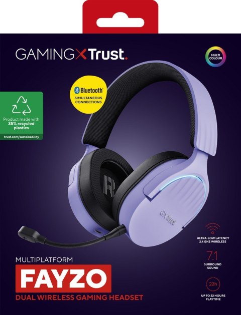 Trust Słuchawki gamingowe Trust GXT 491P FAYZO WIRELESS Purple