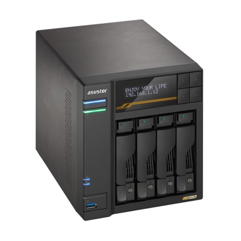ASUSTOR NAS Asustor AS6804T; Tower; 4x (3.5" SATA HDD/ 2.5" SSD); AMD Ryzen Embedded V3C14; 16G ECC DDR5 SODIMM (max. 64GB), 2x 10GbE, 2