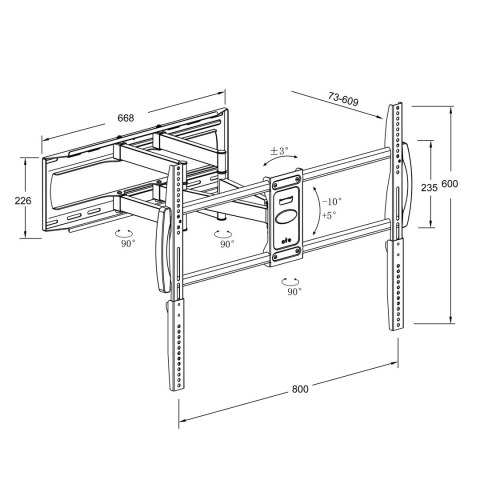 MONTIS MONTIS UCHWYT DO TELEWIZORA 37"-105" MAX-75KG MT162 DENALI / CZARNY BIG SCREEN TV.