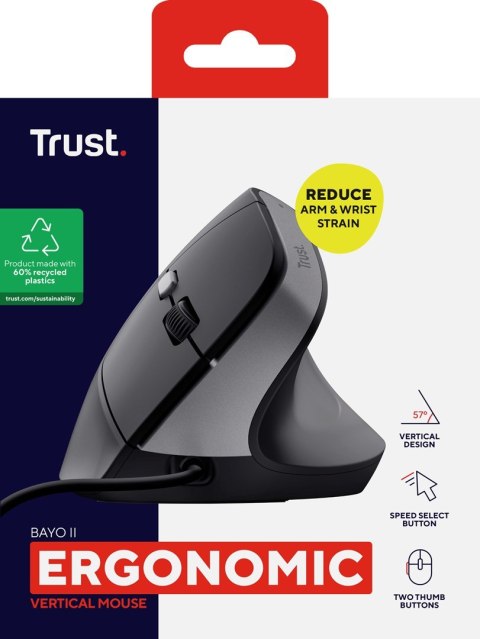 Trust Mysz TRUST BAYO II ERGONOMIC MOUSE BLK (25144)