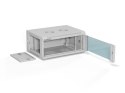A-LAN ALANTEC Szafa wisząca 19" 4U 600x450, drzwi szklane, kolor szary, do samodzielnego montażu - Flat Pack (SW-4U-600-450-01-SF)