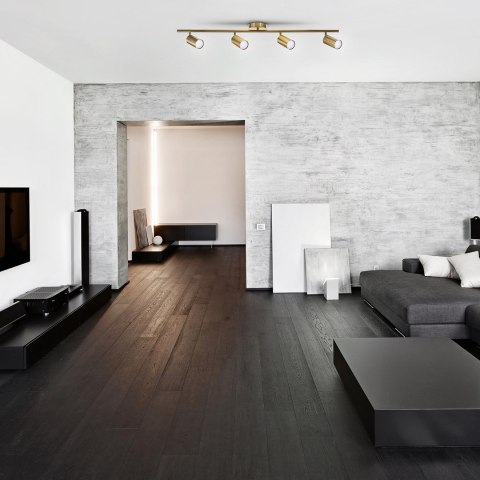 Activejet Listwa reflektorowa poczwórna złota sufitowa ścienna Activejet SPECTRA kinkiet GU10 do salonu