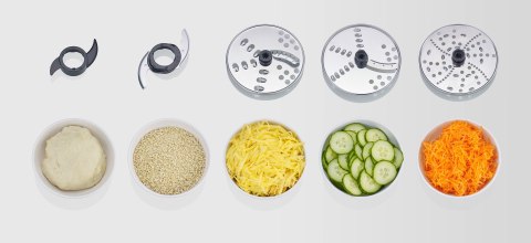 SEVERIN SEVERIN MULTI ROBOT KUCHENNY INOX, SZKLANY MIKSER KIELICHOWY 1,5 L, MŁYNEK 140 ML, POJEMNIK ROBOCZY 1,5 L, MOC 1200W KM3892