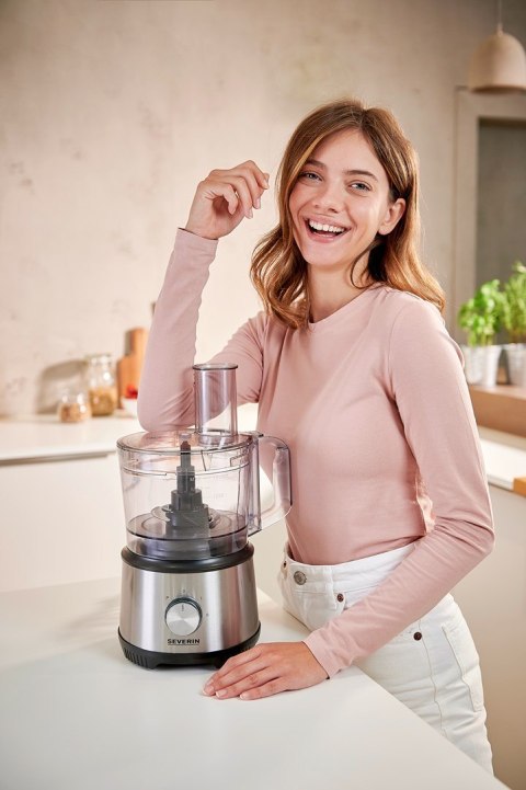 SEVERIN SEVERIN MULTI ROBOT KUCHENNY INOX, SZKLANY MIKSER KIELICHOWY 1,5 L, MŁYNEK 140 ML, POJEMNIK ROBOCZY 1,5 L, MOC 1200W KM3892