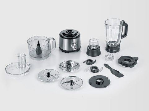 SEVERIN SEVERIN MULTI ROBOT KUCHENNY INOX, SZKLANY MIKSER KIELICHOWY 1,5 L, MŁYNEK 140 ML, POJEMNIK ROBOCZY 1,5 L, MOC 1200W KM3892