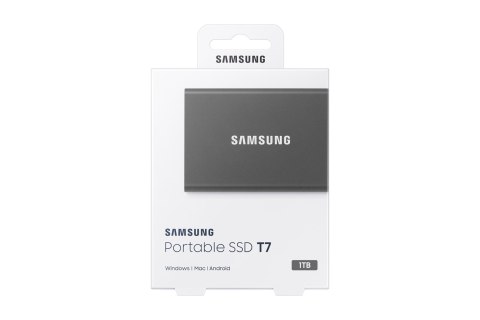 Samsung Dysk zewnętrzny SSD Samsung T7 (1TB; USB 3.2; szary; MU-PC1T0T/WW)