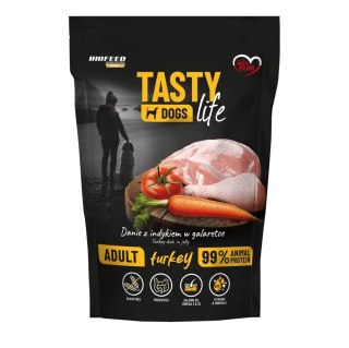 BIOFEED BIOFEED Tasty dog life indyk 90% saszetka 500g