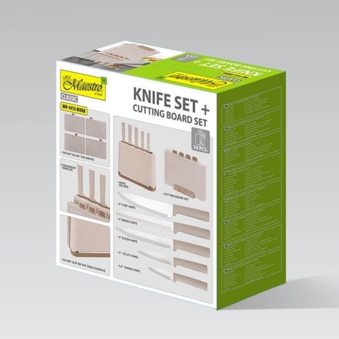 Maestro Zestaw noży + desek MR-1412-BEIGE MAESTRO
