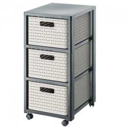 Rotho ROTHO Regał duży z 3 szufladami COUNTRY cappucino/antracyt (WYPRZEDAŻ)