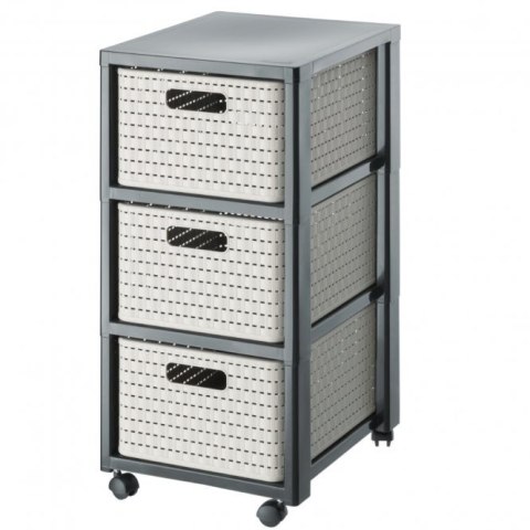 Rotho ROTHO Regał duży z 3 szufladami COUNTRY cappucino/antracyt (WYPRZEDAŻ)