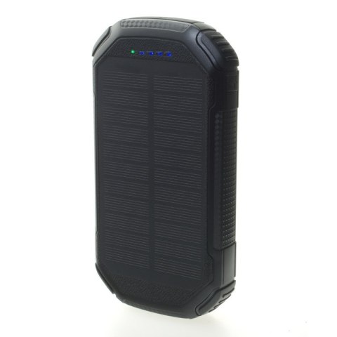 PowerNeed POWERNEED POWER BANK Z PANELEM SOLARNYM 20000MAH LI-POLY PV 1,5W QI 2A USB QC 3.0 LED POWER DELIVERY CZARNY S20000C
