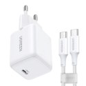 UGREEN Ładowarka sieciowa Ugreen X513 30W GaN 1x USB-C + kabel USB-C 1m - biała