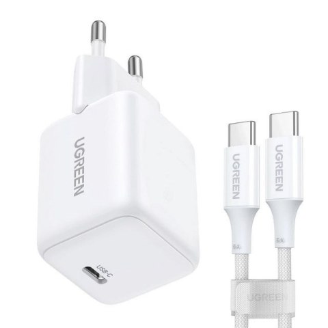 UGREEN Ładowarka sieciowa Ugreen X513 30W GaN 1x USB-C + kabel USB-C 1m - biała