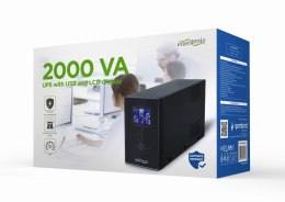 ENERGENIE ENERGENIE ZASILACZ AWARYJNY UPS AVR 2000VA LCD, 3X C13, 2X SCHUKO, USB, RJ45 (WYPRZEDAŻ)