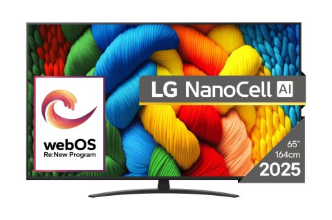 LG Telewizor LG NanoCell 65NANO81A3A 65'' 4K Ultra HD WebOS Dolby Digital DVB-T2 Czarny