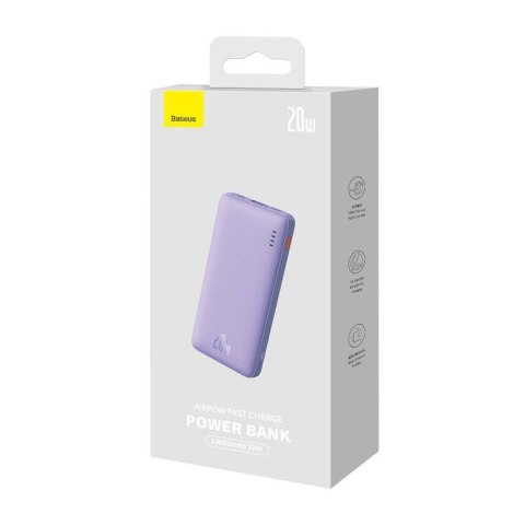 Baseus BASEUS POWERBANK AIRPOW 10000MAH 20W (FIOLETOWY)