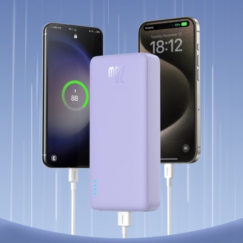 Baseus BASEUS POWERBANK AIRPOW 20000MAH 20W (FIOLETOWY)