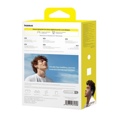 Baseus Słuchawki powietrzne Baseus Bass 15 Clip Open-Ear (biały)