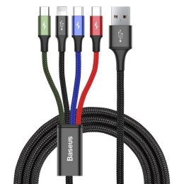 Baseus Zestaw kabli zasilający Baseus CA1T4-B01 (USB - Lightning, Micro USB, USB typu C ; 1,2m; kolor czarny)