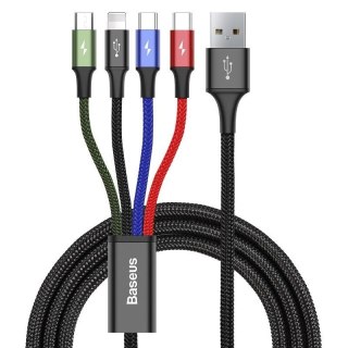 Baseus Zestaw kabli zasilający Baseus CA1T4-B01 (USB - Lightning, Micro USB, USB typu C ; 1,2m; kolor czarny)