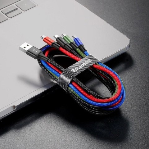 Baseus Zestaw kabli zasilający Baseus CA1T4-B01 (USB - Lightning, Micro USB, USB typu C ; 1,2m; kolor czarny)