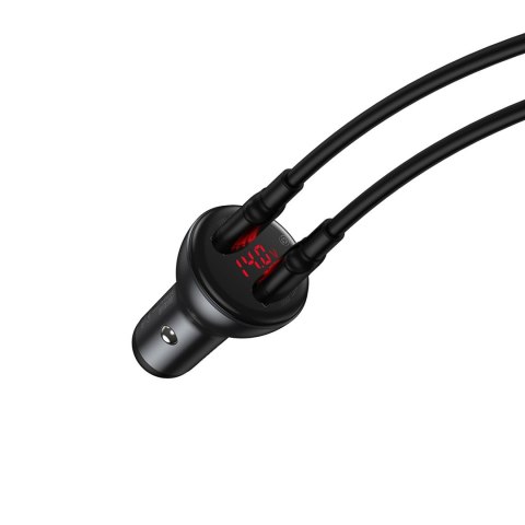 Baseus BASEUS ŁADOWARKA SAMOCHODOWA CCBX-0G Z WYŚWIETLACZEM 2X USB, 4,8A, 24W (SZARA)