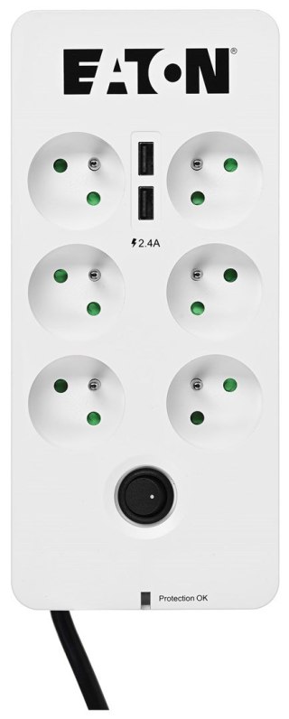 EATON Listwa przeciwprzepięciowa EATON PB6UF (6 x UTE; 10 A; kolor biały)