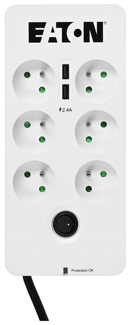 EATON Listwa przeciwprzepięciowa EATON PB6UF (6 x UTE; 10 A; kolor biały)