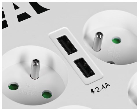 EATON Listwa przeciwprzepięciowa EATON PB6UF (6 x UTE; 10 A; kolor biały)