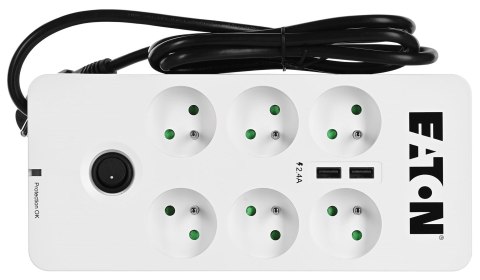 EATON Listwa przeciwprzepięciowa EATON PB6UF (6 x UTE; 10 A; kolor biały)