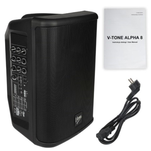 V-tone V-TONE ALPHA 8 - Kolumna aktywna akumulatorowa 8", Bluetooth, TWS, DSP, AUX, 95W RMS, wbudowany mikser