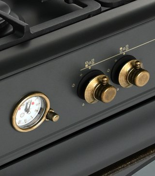 Ravanson Kuchnia gazowo elektryczna Ravanson Retro KWGE-90AR (czarny)