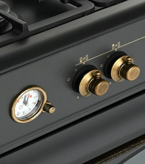 Ravanson Kuchnia gazowo elektryczna Ravanson Retro KWGE-90AR (czarny)