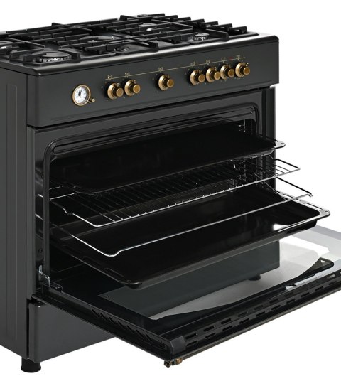 Ravanson Kuchnia gazowo elektryczna Ravanson Retro KWGE-90AR (czarny)