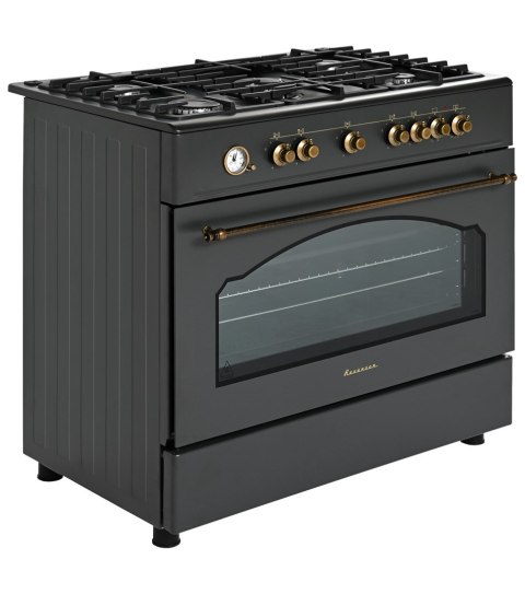 Ravanson Kuchnia gazowo elektryczna Ravanson Retro KWGE-90AR (czarny)