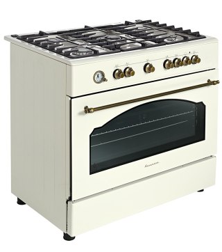 Ravanson Kuchnia gazowo elektryczna Ravanson Retro KWGE-90ARC (kremowy)