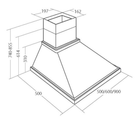 AKPO Okap przyścienny rustykalny AKPO WK-4 RUSTICA ECO 60 Ecru kremowy
