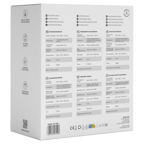 SAVIO SAVIO TERMOWENTYLATOR 2000 W AD-02/B CZARNY