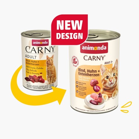 Animonda ANIMONDA Carny Adult wołowina, kurczak i kacze serca - mokra karma dla kota - 400 g