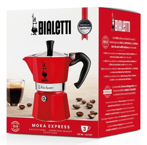 BIALETTI Bialetti kawiarka Moka Express 3tz czerwona