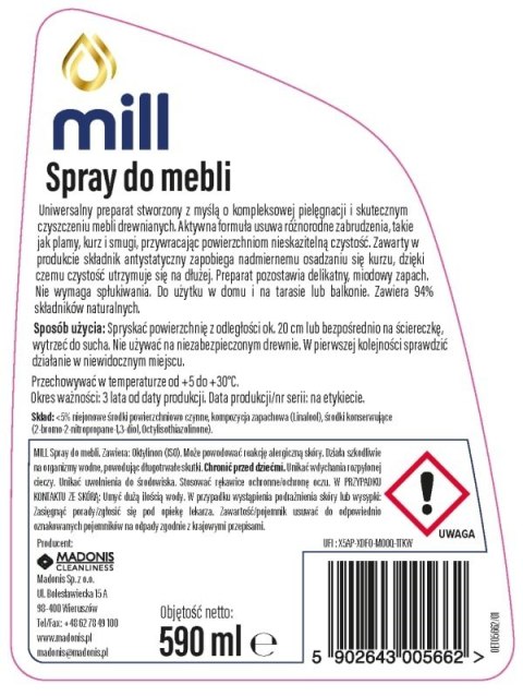 MADONIS MILL Clean Spray do mebli 590 ml