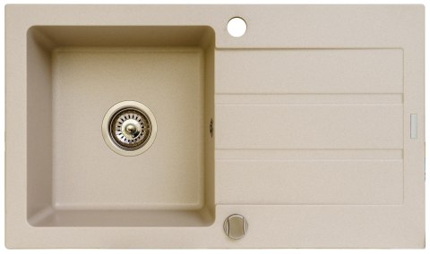 Maidsinks Zlewozmywak granitowy jednokomorowy z ociekaczem Maidsinks 76x44 1B 1D beż piaskowy (Pyragranit; kolor beżowy)