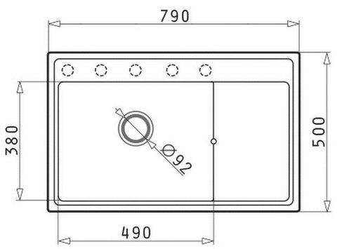PYRAMIS Zestaw - Zlewozmywak PYRAMIS CAMEA (79x50) 1B 1D L + Bateria IDEA Black Edition - 070168402BE - Volcano