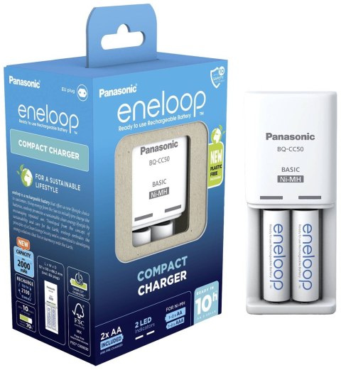Panasonic ŁADOWARKA PANASONIC COMPACT + 2x AA ENELOOP 2000 mAh