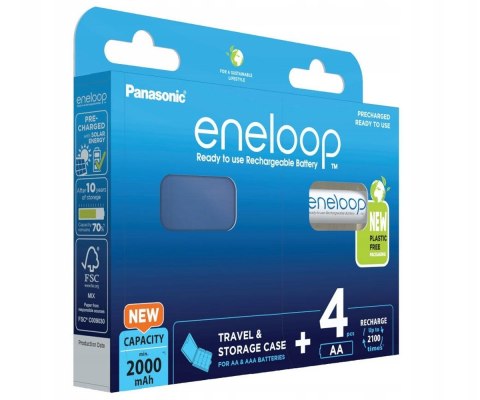Panasonic PANASONIC ENELOOP AA 2000mAh 4 szt + CASE